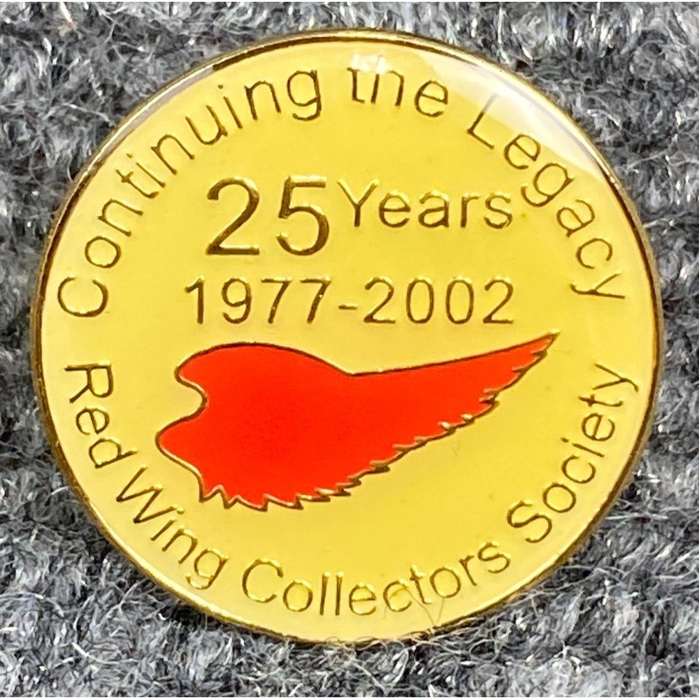 Red Wing Pin Collectors Society 25th Anniversary 1977-2002 Enamel Gold